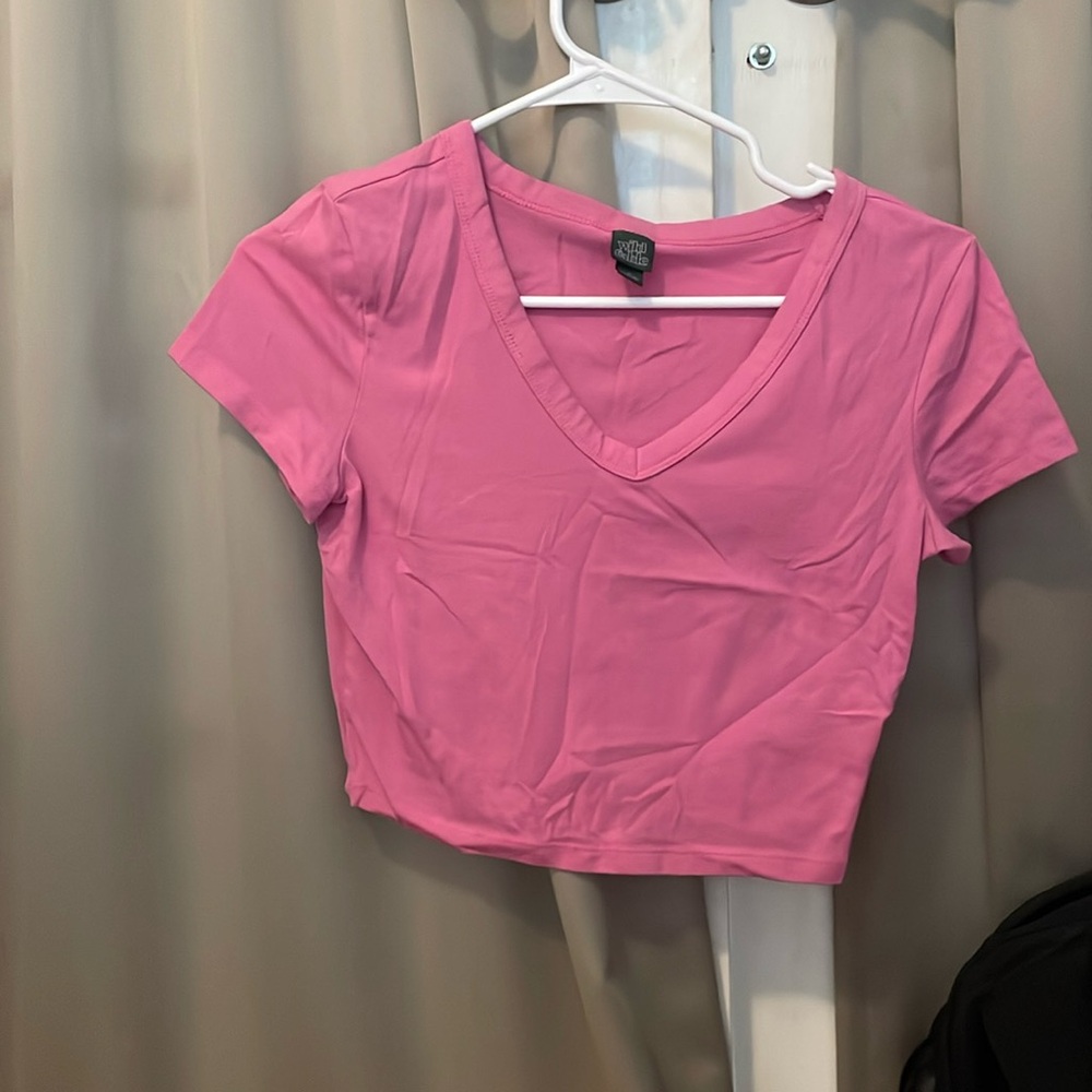 pink crop top